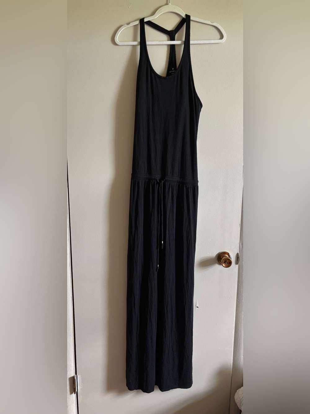 Black Sleeveless dress with Drawstring Waist